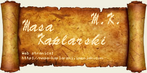 Maša Kaplarski vizit kartica